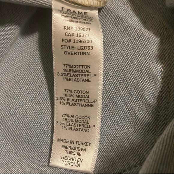 Frame - Le Garcon Mid-Rise Boyfriend Jean in Light Blue Overturn-size 25 - Picture 8 of 14